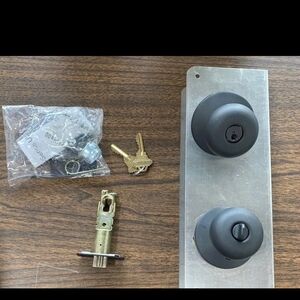 Black Door Knob Set with Keys
